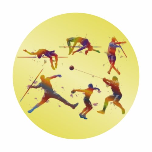 Érembetét - Atlétika 25mm matrica - arany