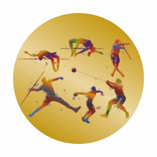 Érembetét - Atlétika 25mm akril - bronz