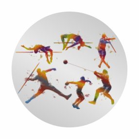 Érembetét - Atlétika 25mm akril - ezüst