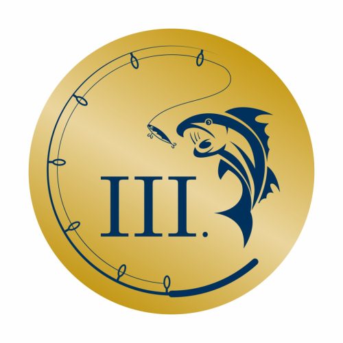 Érembetét - Horgászat 25mm matrica - bronz