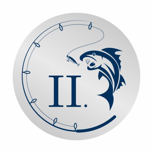 Érembetét - Horgászat 25mm matrica - ezüst