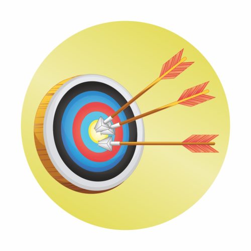 Érembetét - Íjászat 25mm akril - arany