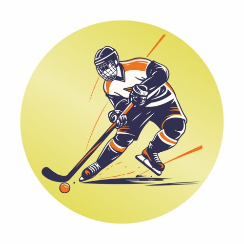 Érembetét - Jégkorong 25mm akril - arany