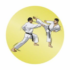 Érembetét - Karate 25mm akril - arany