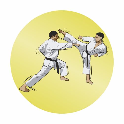 Érembetét - Karate 25mm matrica - arany