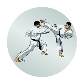 Érembetét - Karate 25mm akril - ezüst