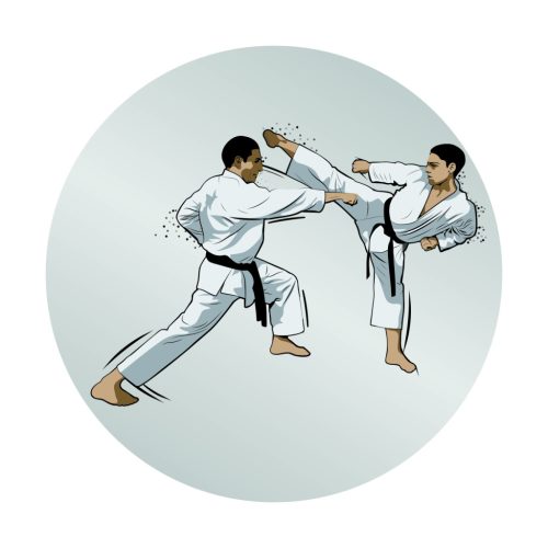 Érembetét - Karate 25mm matrica - ezüst