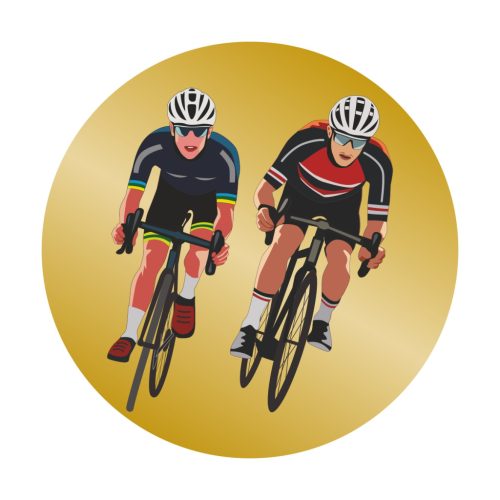 Érembetét - Kerékpár 25mm matrica - bronz