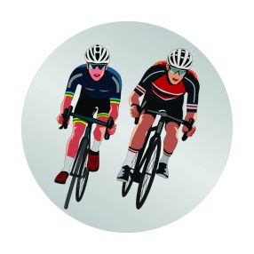 Érembetét - Kerékpár 25mm akril - ezüst