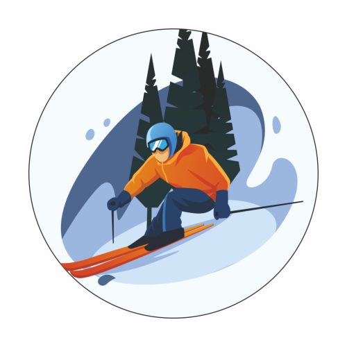 Érembetét - Síelés 25mm matrica