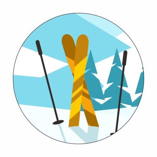 Érembetét - Síelés 25mm matrica