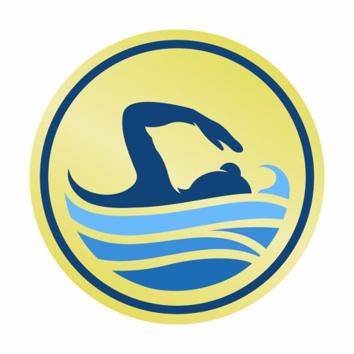 Érembetét - Úszás 25mm akril - arany