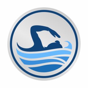 Érembetét - Úszás 25mm matrica - ezüst