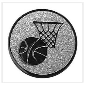 Érembetét - KOSÁRLABDA 25mm ezüst 010