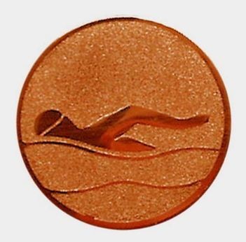 Érembetét - ÚSZÁS 25mm bronz         015 