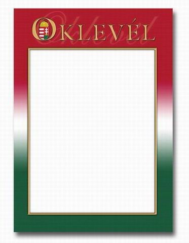 OKLEVÉL A/4 NEMZETI   